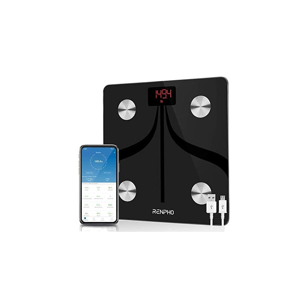 Renpho Smart Body Fat Scales, Bluetooth Bathroom Scales High Precision Weighing Scale With Smart App, Body Composition Monitor For Body Fat, Bmi,