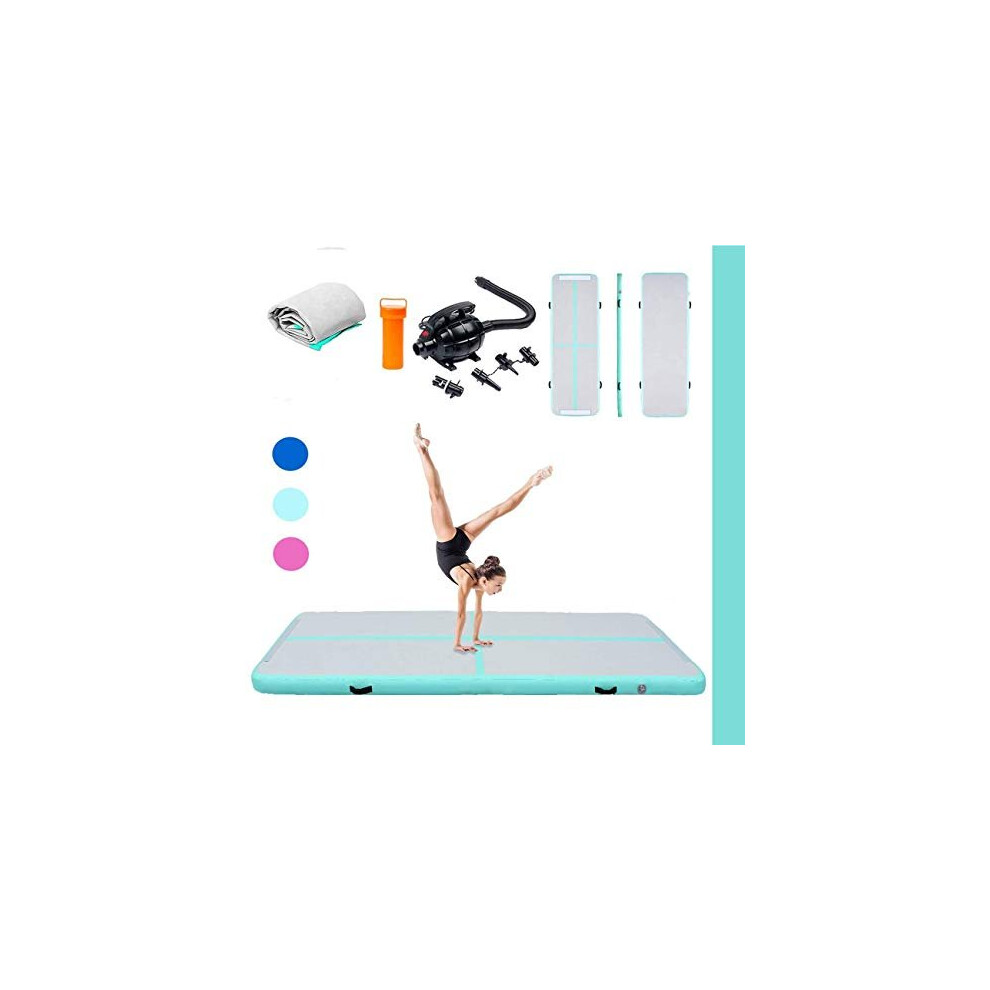 Triclicks Inflatable Tumble Gymnastics Mat With Electric Air Pump | Tumbling Mat Flooring Mat Yoga Mat Training Mat | Portable Home Taekwondo Exe 