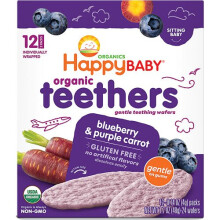 Happy Family Organics, Bio Beißringe, Sanfte Beißkekse, Blaubeere & Lila Karotte, 12 Packungen, je 0,14 Unzen (4 g)