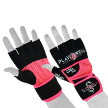 PLAYWELL ELITE LADIES PRO GEL HAND WRAP GLOVES - BLACK/PINK