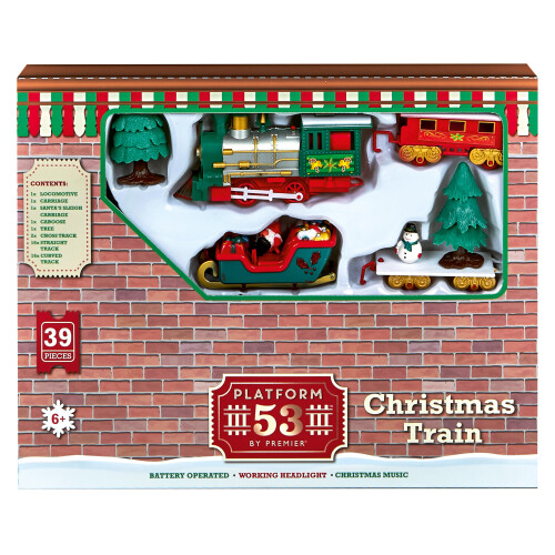 Premier Musical Christmas Train Set 39 Piece Toy Train With Working Headlight 1