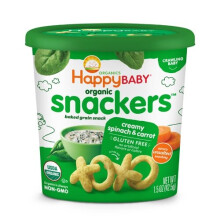Happy Baby Organic Snackers Baked Grain Snack Gluten Free Creamy Spinach & Carrot -- 1.5 oz
