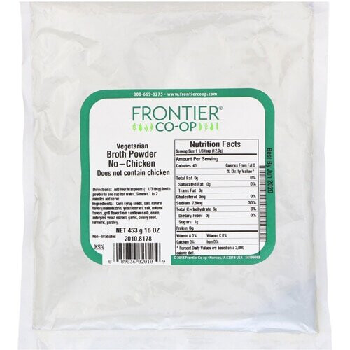 Frontier CO-OP Vegetarian Broth Powder No-Chicken -- 16 oz