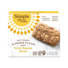 Simple Mills, Weichgebackene Mandelmehl-Riegel, Nussiges Bananenbrot, 5 Riegel, 1,19 oz (34 g) Jeder