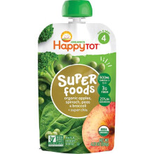Happy Baby HappyTot Superfoods Stage 4 Organic Toddler Food Organic Apples Spinach Peas & Broccoli plus Super Chia -- 4.22 oz