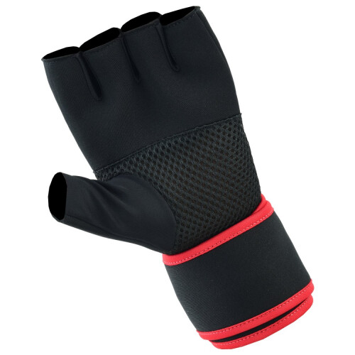 (Small / Medium ) PLAYWELL ELITE PRO GEL HAND WRAP INNER GLOVES - BLACK/RED 2