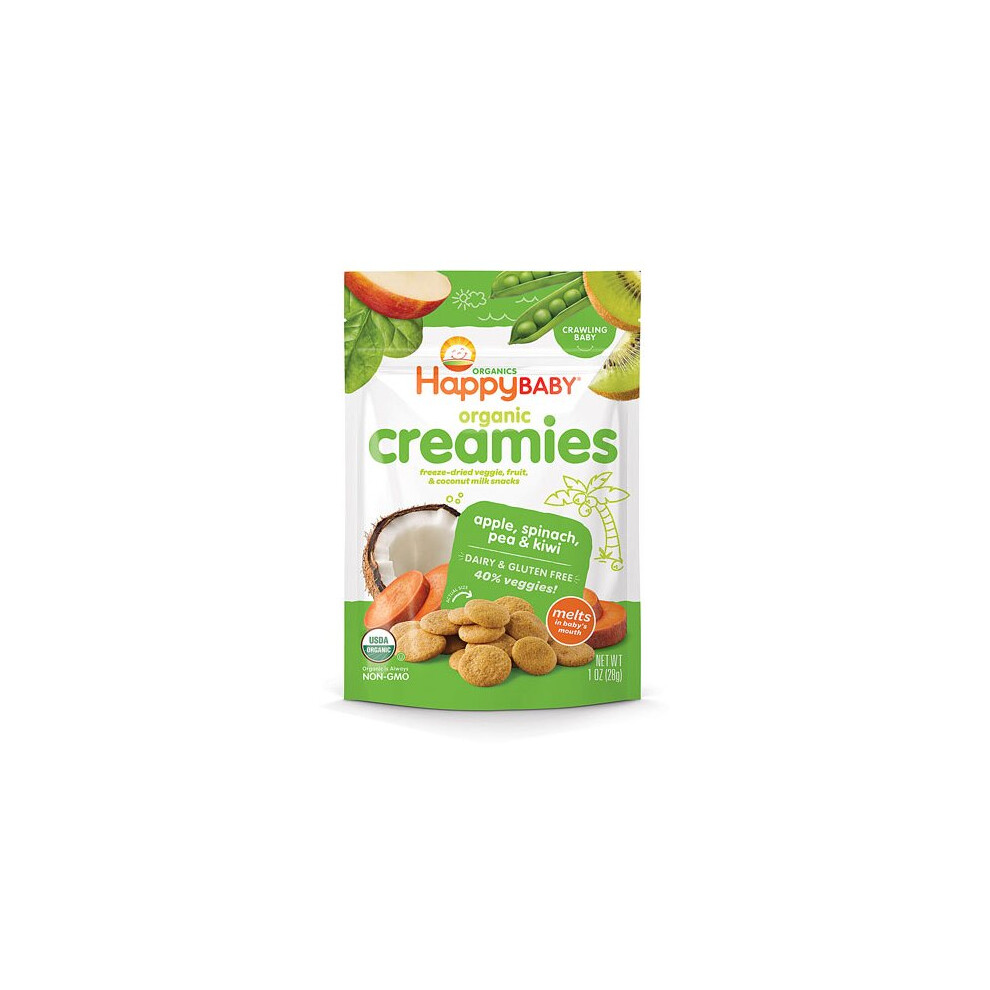 Happy Baby Coconut Creamies Organic Baby Food Apple Spinach Pea and Kiwi -- 1 oz