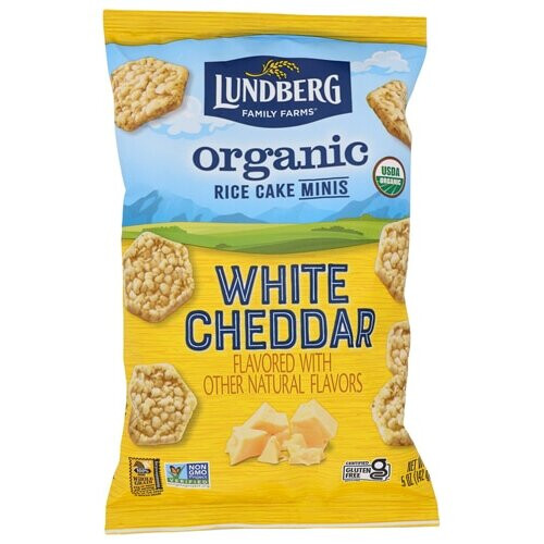 Lundberg Rice Cake Minis Organic White Cheddar -- 5 oz
