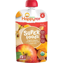 Happy Baby HappyTot Superfoods Stage 4 Organic Toddler Food Apples & Butternut Squash + Super Chia -- 4.22 oz