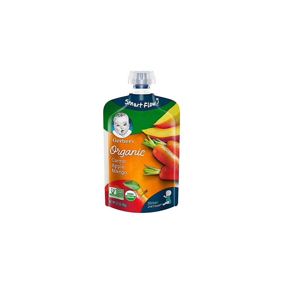 Gerber Organic Sitter 2nd Foods Carrot Apple Mango -- 3.5 oz