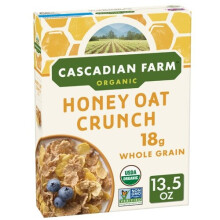 Cascadian Farm Organic Honey Oat Crunch Cereal -- 13.5 oz