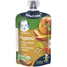 Gerber Organic Toddler Baby Oatmeal Food Pouch Mango Peach Carrot Sweet Potato -- 3.5 oz