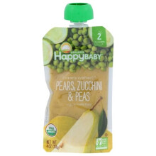Happy Baby Clearly Crafted Stage 2 Organic Baby Food Pears Zucchini & Peas -- 4 oz