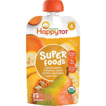 Happy Baby HappyTot Superfoods Stage 4 Organic Toddler Food Pears Bananas Sweet Potato & Pumpkin + Super Chia -- 4.22 oz