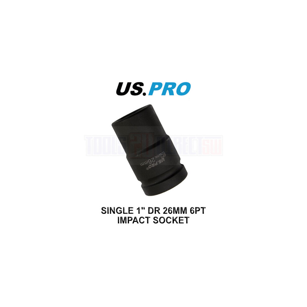 Us Pro Tools 26Mm 1" Dr 6 Point Impact Socket 3738 5060848150843