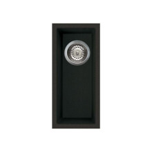 Reginox Elleci Quadra50 Kitchen Sink Half Bowl Black Granite Undermount Waste