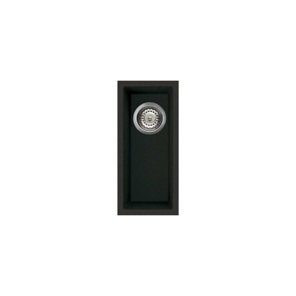 Reginox Elleci Quadra50 Kitchen Sink Half Bowl Black Granite Undermount Waste 8032557951568