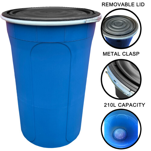 (Blue) 210L Shipping Drum, Plastic Barrel - Export & Import 2