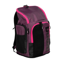 Arena Spiky III Backpack 45L – Water-Repellent Bottom, Dual Main Compartments, Front Zip Pocket, Mesh Side Pockets, Breathable Back Panel