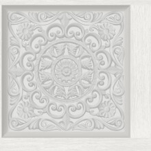 Ornate Wood Panel Wallpaper Dove Holden 13380