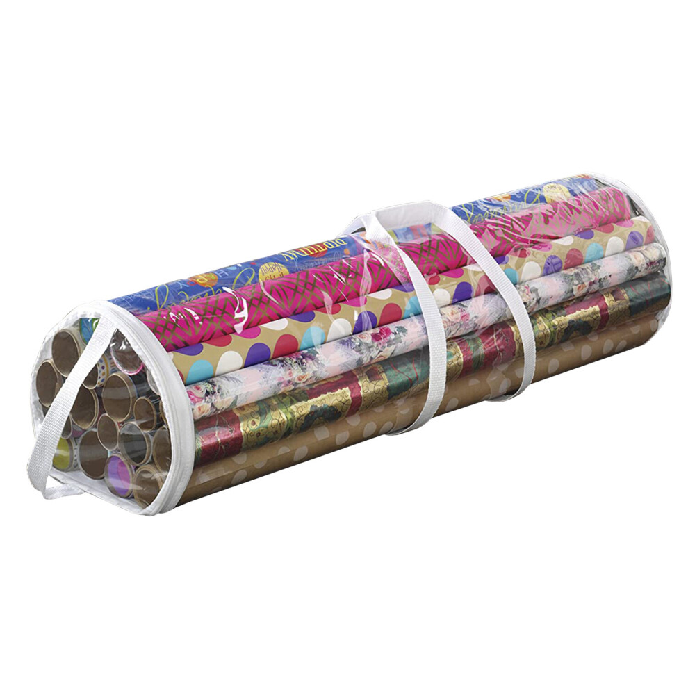 Clear Gift Wrap Storage Bag Organiser Roll Christmas Birthday Wrapping Paper