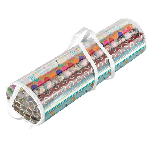 Daniel James Clear Gift Wrap Storage Bag Organiser Roll Christmas Birthday Wrapping Paper 1