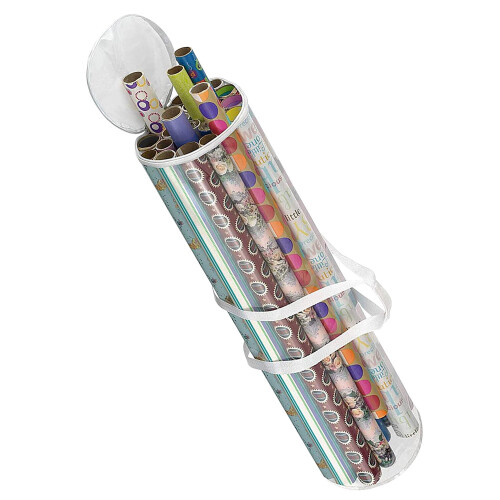 Daniel James Clear Gift Wrap Storage Bag Organiser Roll Christmas Birthday Wrapping Paper 2
