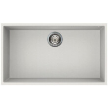 Reginox Elleci Quadra Kitchen Sink Single Bowl White Granite Undermount Waste