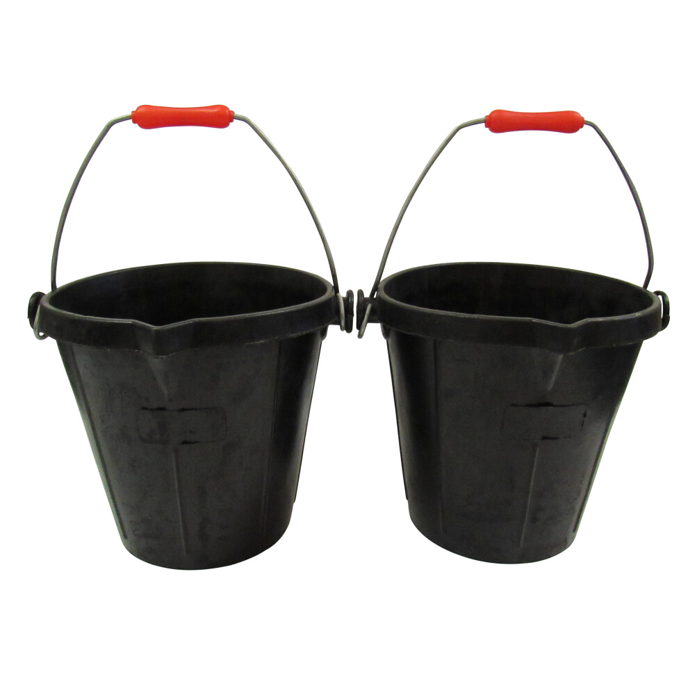 Flexible Heavy Duty Rubber Bucket 14L X2 (Large Horse Feed Builders)