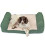 Large Dog bed with Orthopaedic Pillow Cushion in Green/cream Actiaspet 3