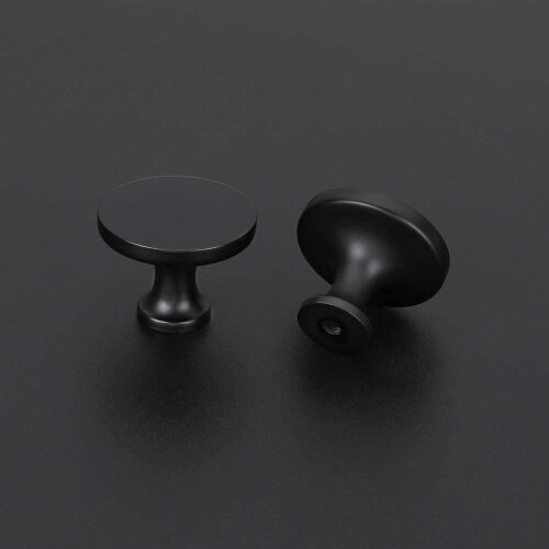 20 Pack LONTAN Door Knobs Black Drawer Knobs - LS9189BK Kitchen Drawer Knobs Round Cupboards Knobs Drawer Pull Handles
