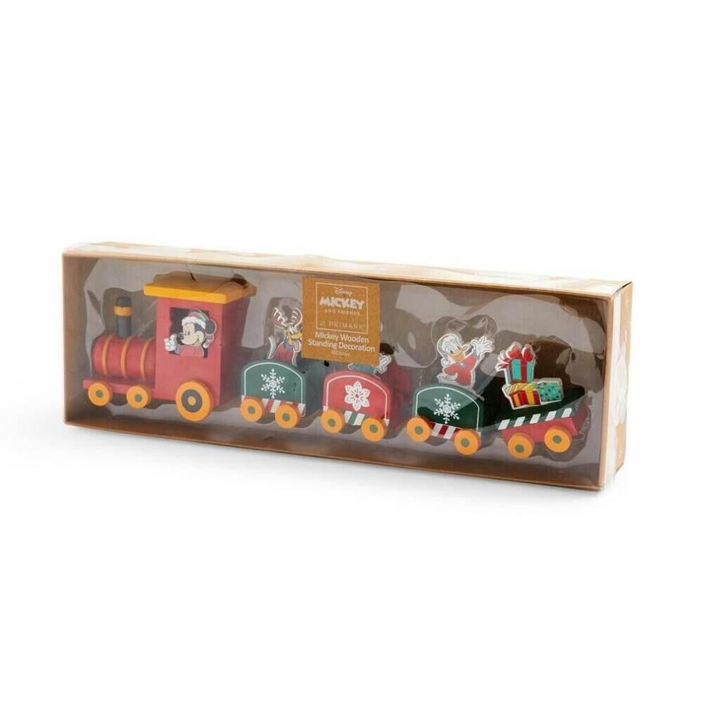 Disney Mickey Mouse & His Friends Wooden Train Xmas Standing Decor