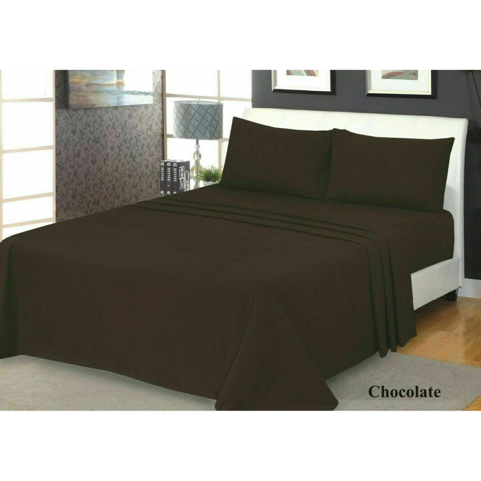 Northern Luxe ( Super King ) Extra Deep Flannelette Brushed Cotton Fitted Sheet Brown
