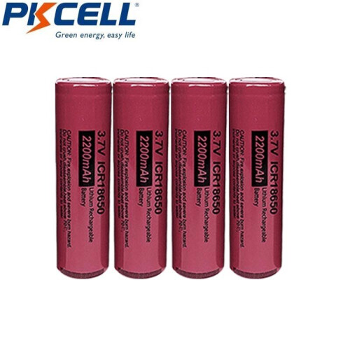 4PC 18650 2200mAh 3.7V Li-ion oplaadbare batterij Flat Top