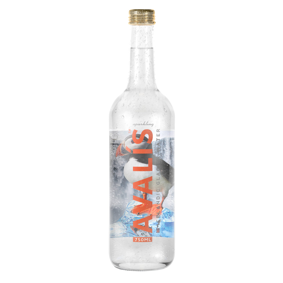 Avalis Sparkling Glacier Water - A Case of 12 x 750ml Glass Bottles