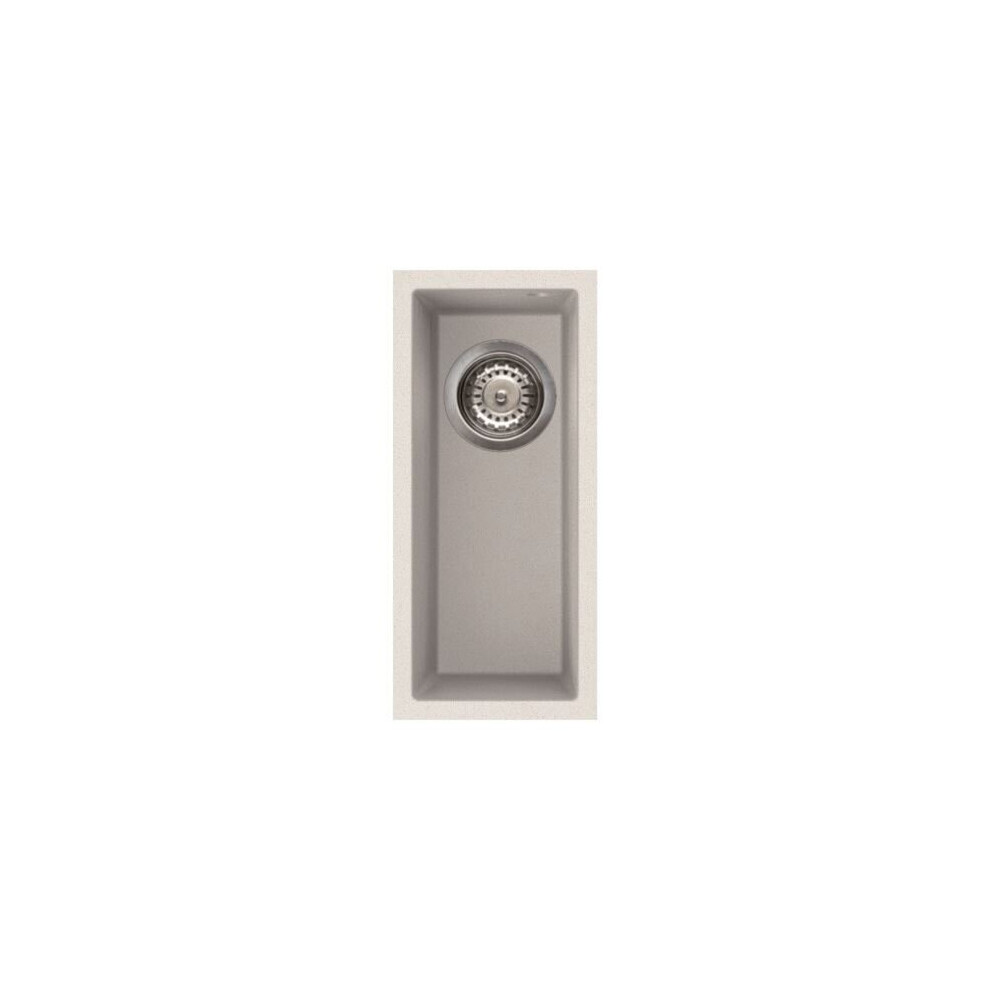 Reginox Elleci Quadra50 Kitchen Sink Half Bowl White Granite Undermount Waste 8031873045371