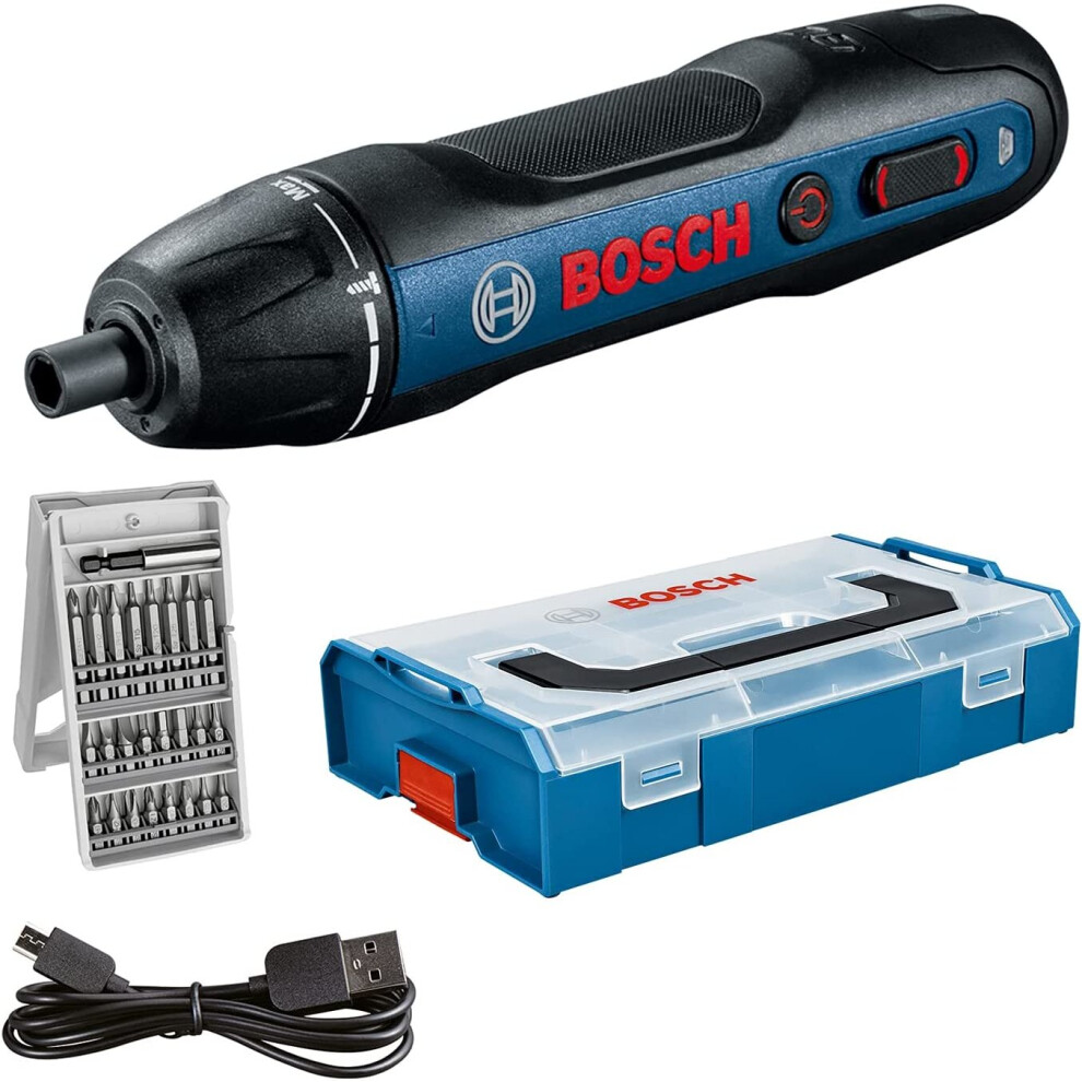Bosch Professional Cordless Screwdriver Go (Incl. 25-Piece Bit Set, Usb Charging Cable, L-Boxx Mini) – Amazon Exclusive