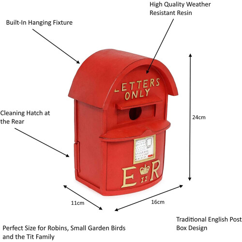 Wrenbury Post Box Bird Box Nesting Box Bird House for Small Birds