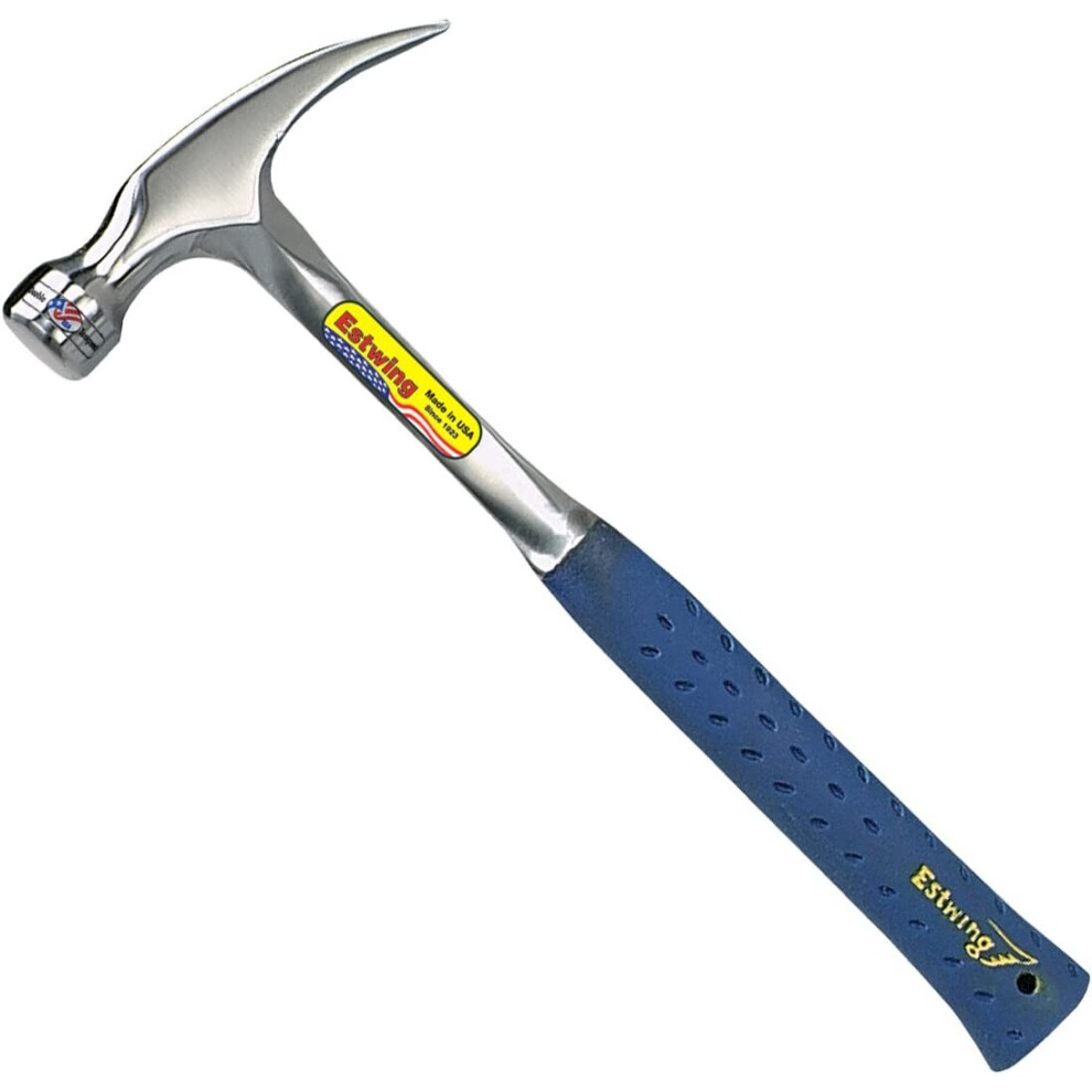 Estwing E3/22SR 22 Oz Framing Hammer W/Milled Face, Blue Grip, Silver, Smooth