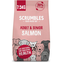 Scrumbles Natural Dry Dog Food, Grain Free Recipe with Fresh Salmon, for Adults and Senior Breeds, 7.5 kg Bag
