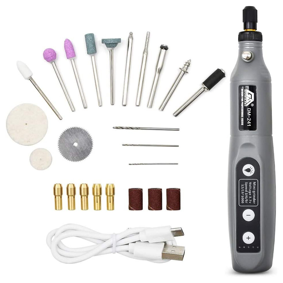 Multi-Function USB Variable Speed Cordless Rotary Electric Mini Drill Engraver Pen, Grinder Grinding Set for