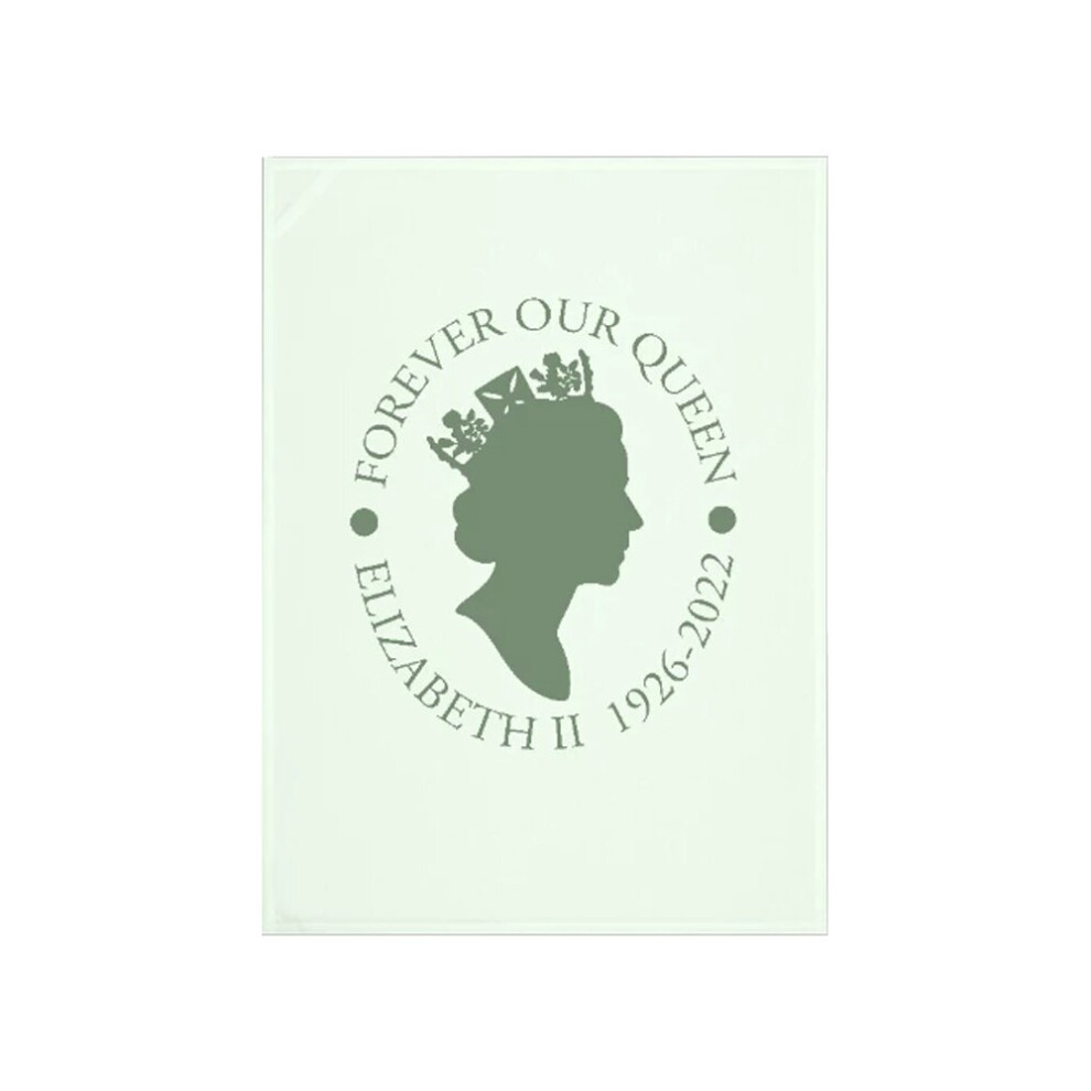 (Forever Our Queen Emblem Pastel Mint) Queen Elizabeth II Commemorative Tea Towels