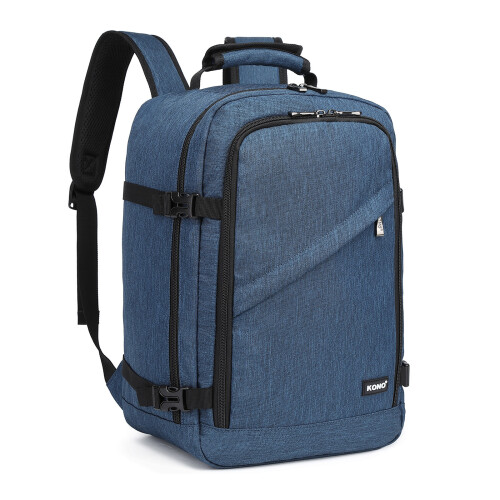 (navy) Unisex Waterproof  Cabin Flight Backpack Travel School Shoulder Bag 2