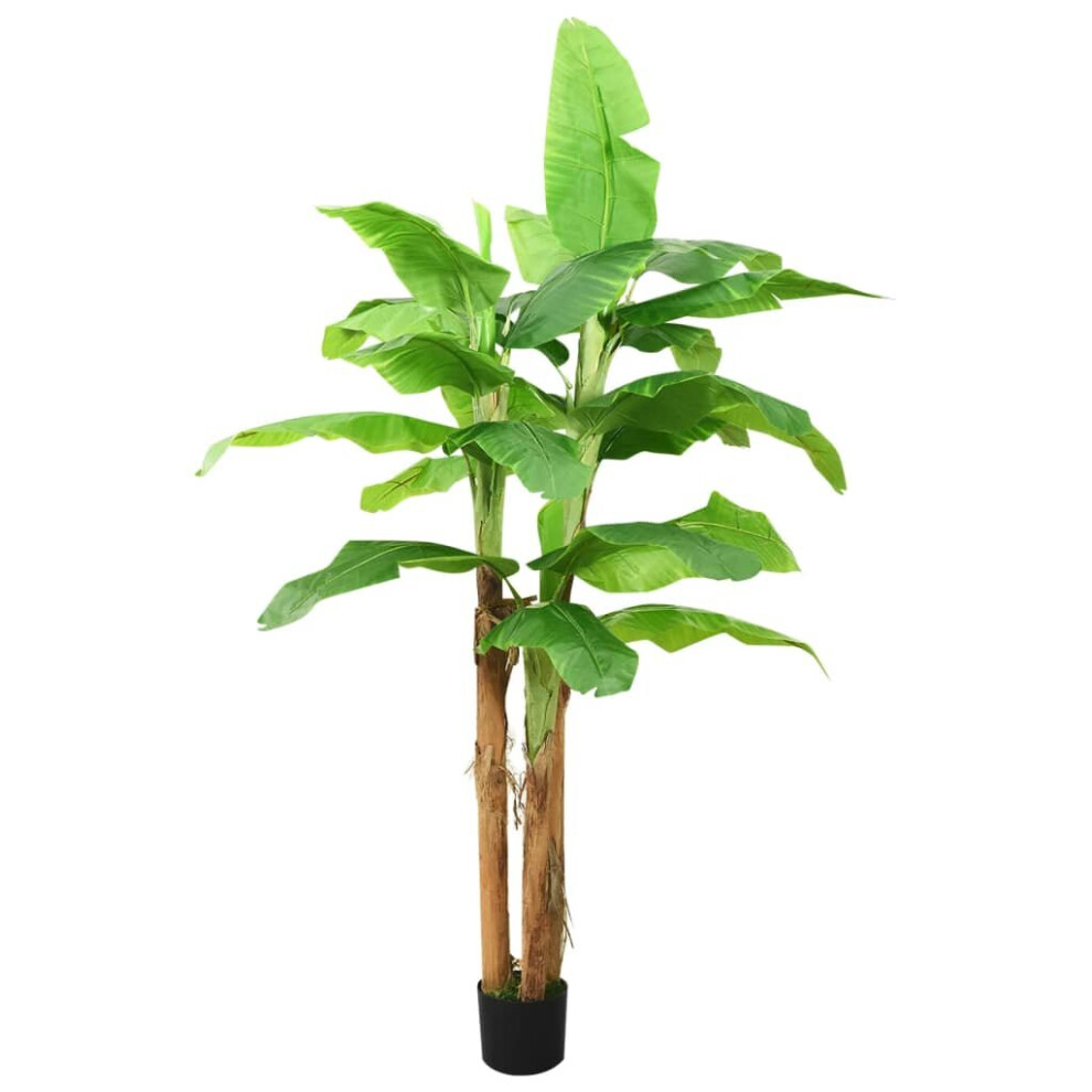 vidaXL Artificial Banana Tree with Pot Green Indoor Decor Faux Fake Plant