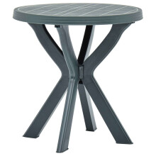 vidaXL Bistro Table Green Ø70 cm Plastic Dining Table Outdoor Desk Garden Desk