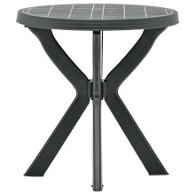 vidaXL Bistro Table Anthracite Ø70 cm Plastic Dining Table Outdoor Garden Desk