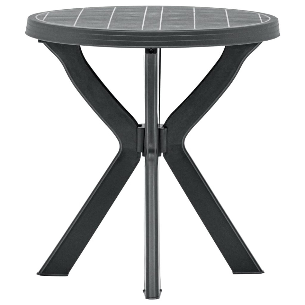 Vidaxl Bistro Table Anthracite Ø70 Cm Plastic Dining Table Outdoor Garden Desk