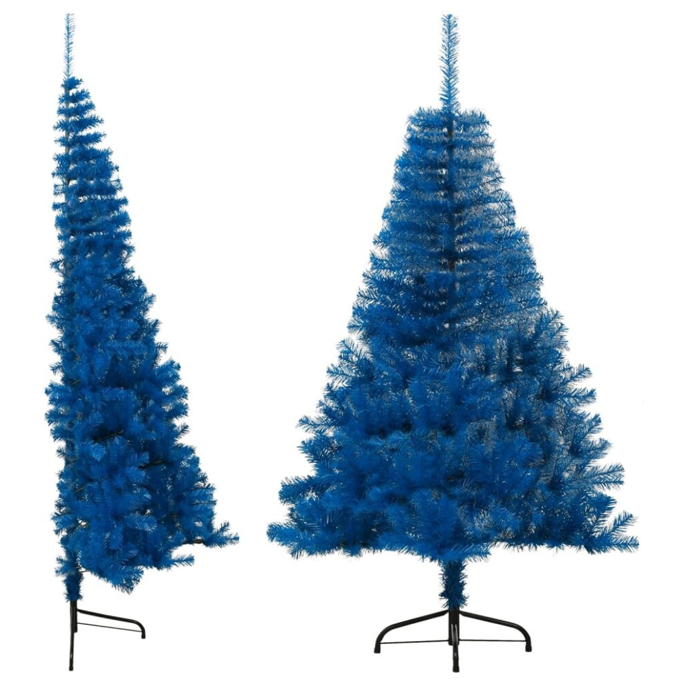 vidaXL Artificial Half Christmas Tree With Stand Blue 120 Cm PVC Xmas Tree