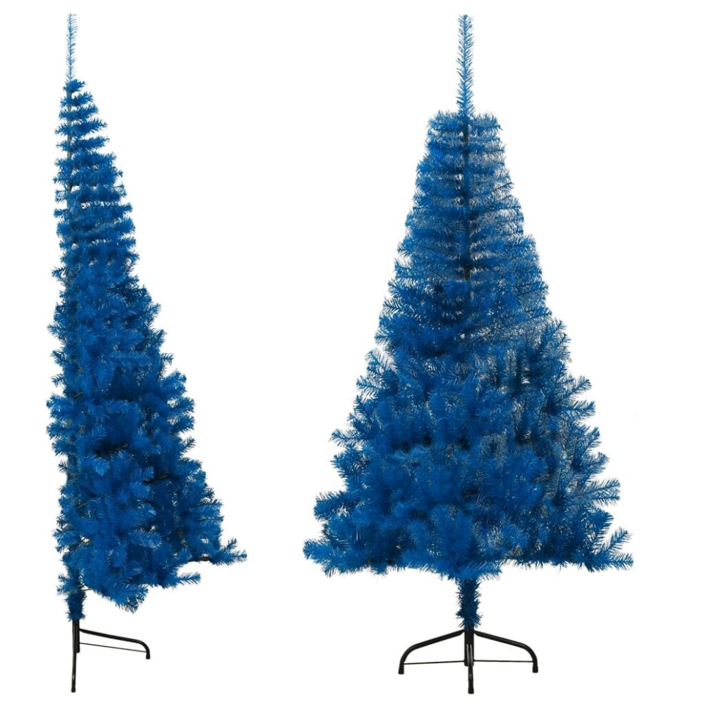 vidaXL Artificial Half Christmas Tree with Stand Blue 180 cm PVC Xmas Tree