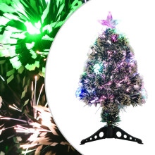 vidaXL Christmas Tree with LEDs Green and White 64 cm Fibre Optic Xmas Tree